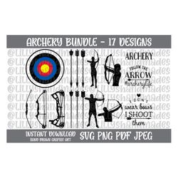 archery svg, archery png, bow and arrow svg, target svg, archery vector,-xiemstockshop