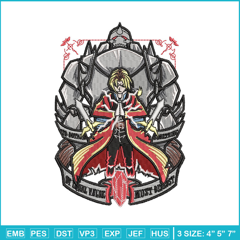 Full metal embroidery design, Full metal embroidery, Anime design, Embroidery shirt, Embroidery file, Digital download.jpg