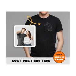 personalized drawing svg png, custom one line drawing, one line portrait, custom illustration, wedding anniversary, line