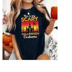 Funny Halloween Shirt, This is My Scary Halloween Costume Shirt, Spooky Vibes, Retro Halloween Shirt, Horror Shirt, Hall
