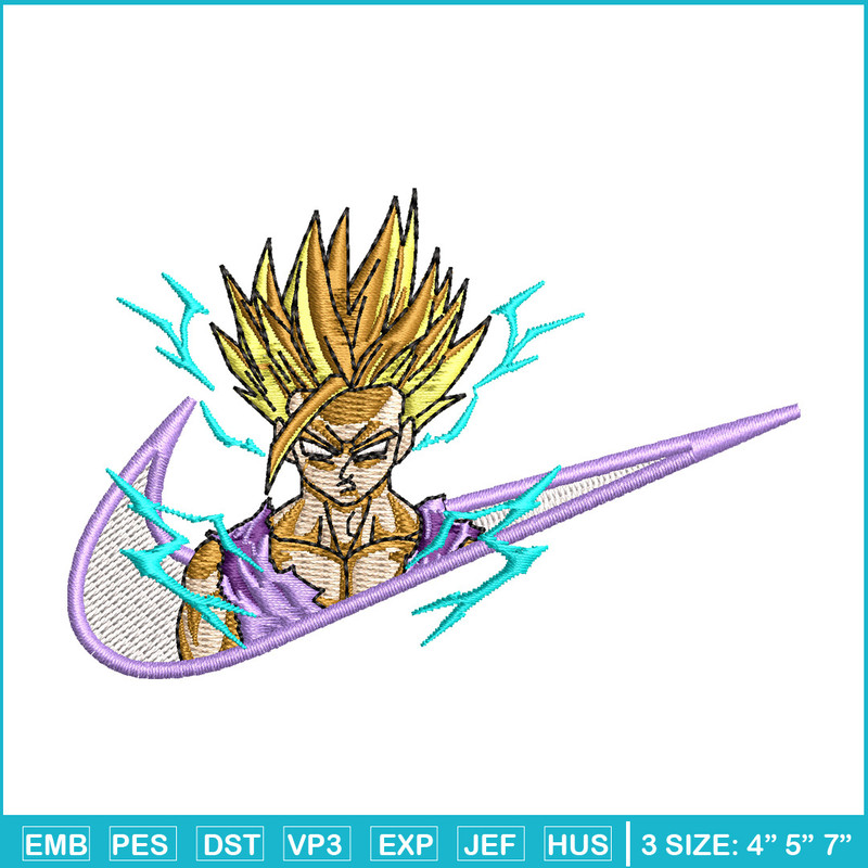 Gohan nike embroidery design, Dragonball embroidery, Nike design, Embroidery shirt, Embroidery file, Digital download.jpg