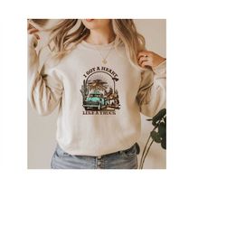 i got a heart like a truck sweatshirt, western sweatshirt, country sweater,boho western sweater,western cowboy sweater,w