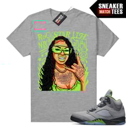 green bean 5s to match sneaker match tees heather grey rockstar mood.jpg