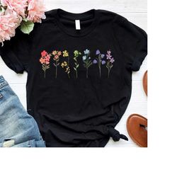wildflower lgbt pride month shirt, flower gay lesbian shirt, cute pride shirt, queer lesbian girls