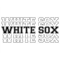 stacked white sox svg, go white sox svg, run white sox, white sox team svg, sport jersey font. vector cut file cricut, p