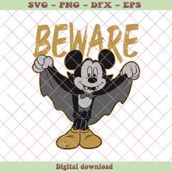 Disney Mickey Mouse Dracula Beware SVG Digital Cricut File