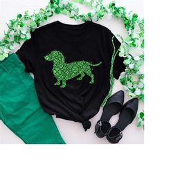 dachshund st patricks shirt, st patricks lucky shirt, irish shamrock dachshund shirt, cute patrick day shirt