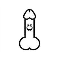 smiling penis svg, penis face svg. clip art, vector cut file for cricut, silhouette, sticker, decal, vinyl, stencil