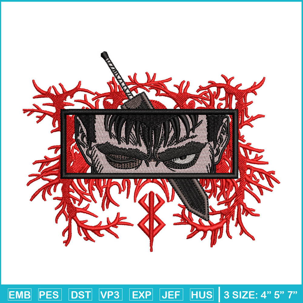 Guts eyes embroidery design, Berserk embroidery, Anime design, Embroidery shirt, Embroidery file, Digital download.jpg