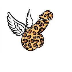 winged penis leopard svg, penis with wings, penis cheetah spots. cut file for cricut, silhouette, sticker, vinyl, stenci