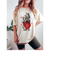 retro valentines day comfort colors shirt, robots funny valentines day shirt gift for her, vintage valentine tee, valent