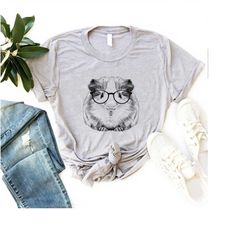 Hipster Guinea Pig Shirt, Cute Guinea Pig Wear Glasses Shirt, Nerd Guinea Pig Shirt, Pet Lover Shirts, Mothers Day Shirt