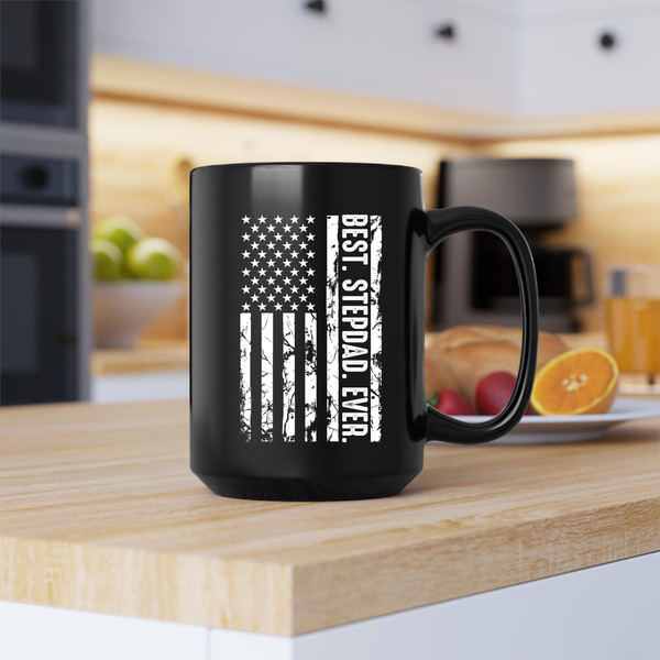 Best Stepdad Ever Mug, Best Stepdad Ever Coffee and Tea Gift Mug, Best Stepdad Ever Gift, USA Flag Mug, Vintage Mug, Independence Day - 1.jpg