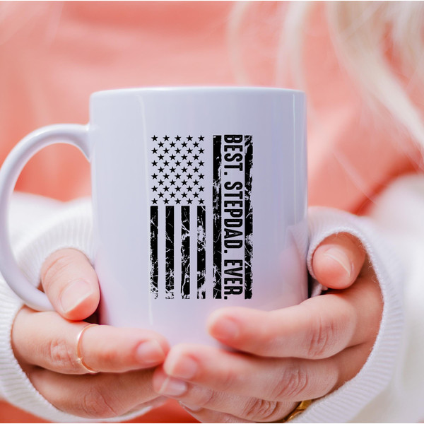 Best Stepdad Ever Mug, Best Stepdad Ever Coffee and Tea Gift Mug, Best Stepdad Ever Gift, USA Flag Mug, Vintage Mug, Independence Day - 4.jpg