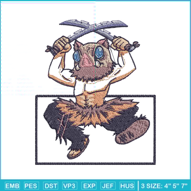 Inosuke funny embroidery design, Inosuke embroidery, Embroidery shirt, Embroidery file, Anime design, Digital download.jpg