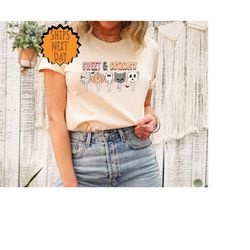 sweet and spooky shirt, halloween gift shirt, spooky shirt, halloween shirt, ghost shirt, witch shirt, halloween costume