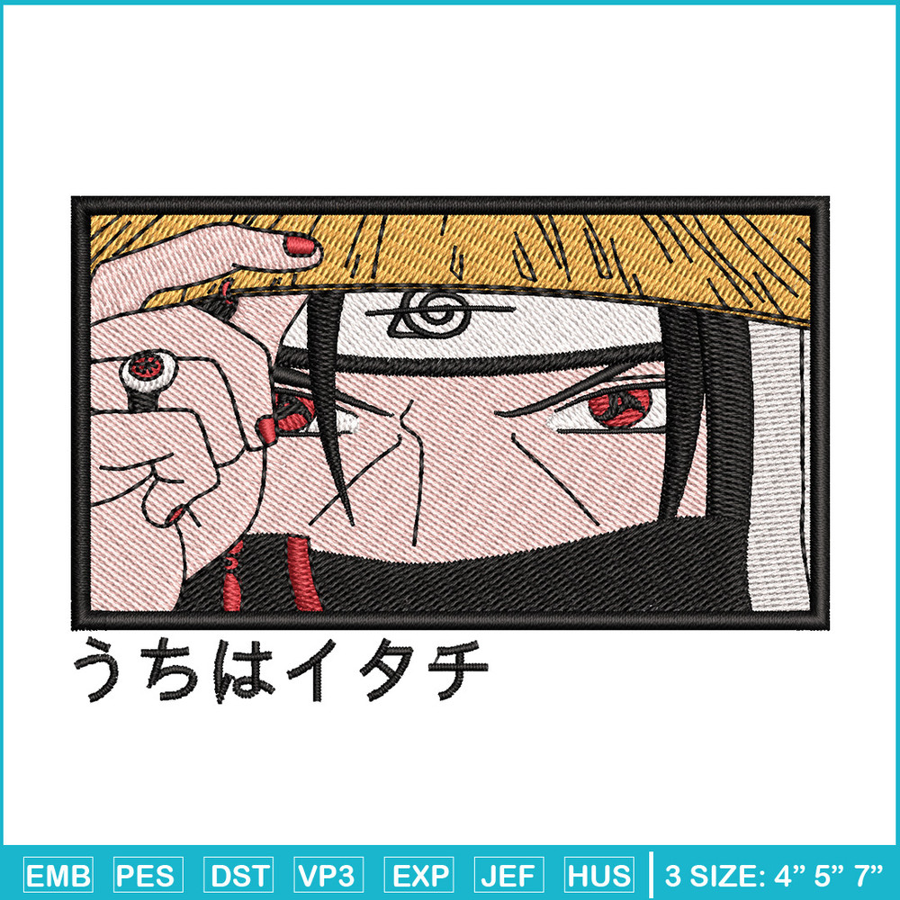 Itachi face embroidery design, Naruto embroidery, Anime design, Embroidery shirt, Embroidery file, Digital download.jpg