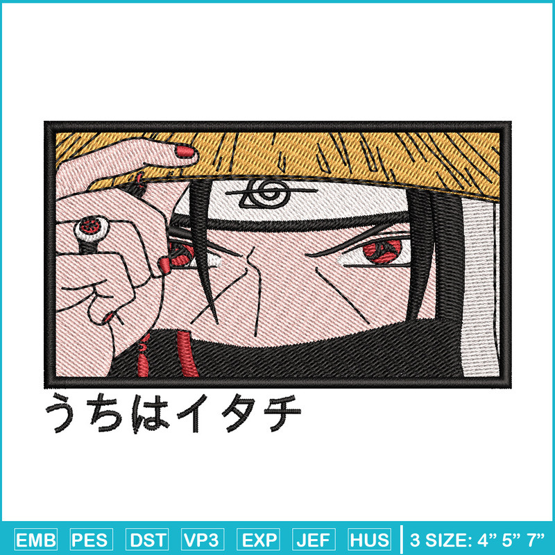 Itachi face embroidery design, Naruto embroidery, Anime design, Embroidery shirt, Embroidery file, Digital download.jpg
