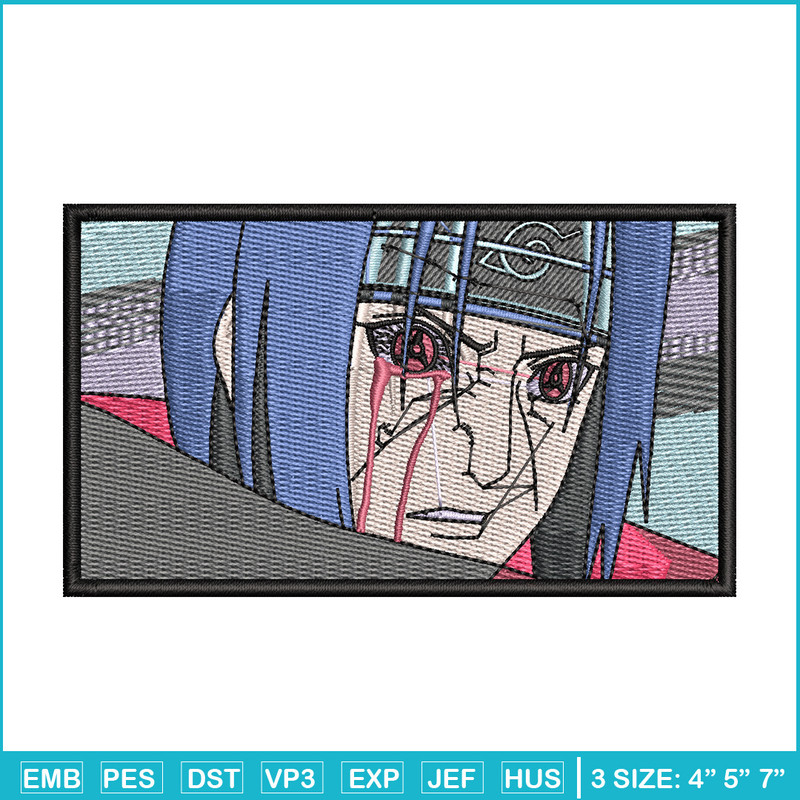 Itachi frame embroidery design, Naruto embroidery, Anime design, Embroidery shirt, Embroidery file, Digital download.jpg