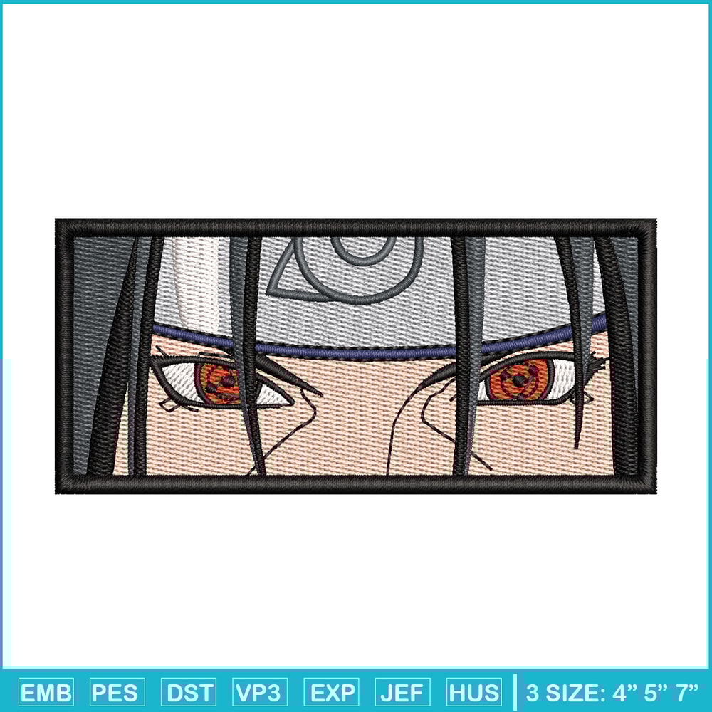 Itachi sharingan embroidery design, Naruto embroidery, Anime design, Embroidery shirt, Embroidery file, Digital download.jpg