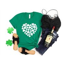 saint patrick's day heart shirt, st patrick day shirt, shamrock shirt, heart shamrock shirt, lucky shirt, irish shirt, s