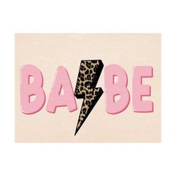 pink babe leopard print lightening strike png sublimation design download, little girl png, png for girls, leopard print