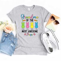 grandma peeps easter shirt, personalized grandma shirt, easter 2022 shirt, easter bunny grandkids shirt