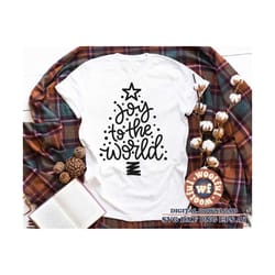 joy to the world svg, merry and bright svg, merry christmas svg, winter svg, holiday svg, tree svg, svg dxf eps ai png s