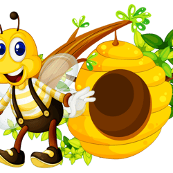 honey bee, honey, honey, sticker png