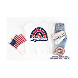 america rainbow svg, 4th of july rainbow svg, fourth of july svg, patriotic svg, america svg, usa svg, svg dxf eps ai pn