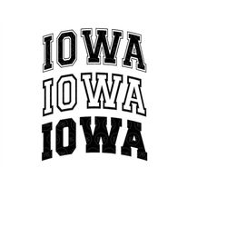 iowa svg, varsity font svg, college font, arched text, america state svg. vector cut file cricut, silhouette, sticker, d