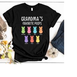 easter grandma shirt, easter bunny kids name personalized shirt, grandma easter shirt