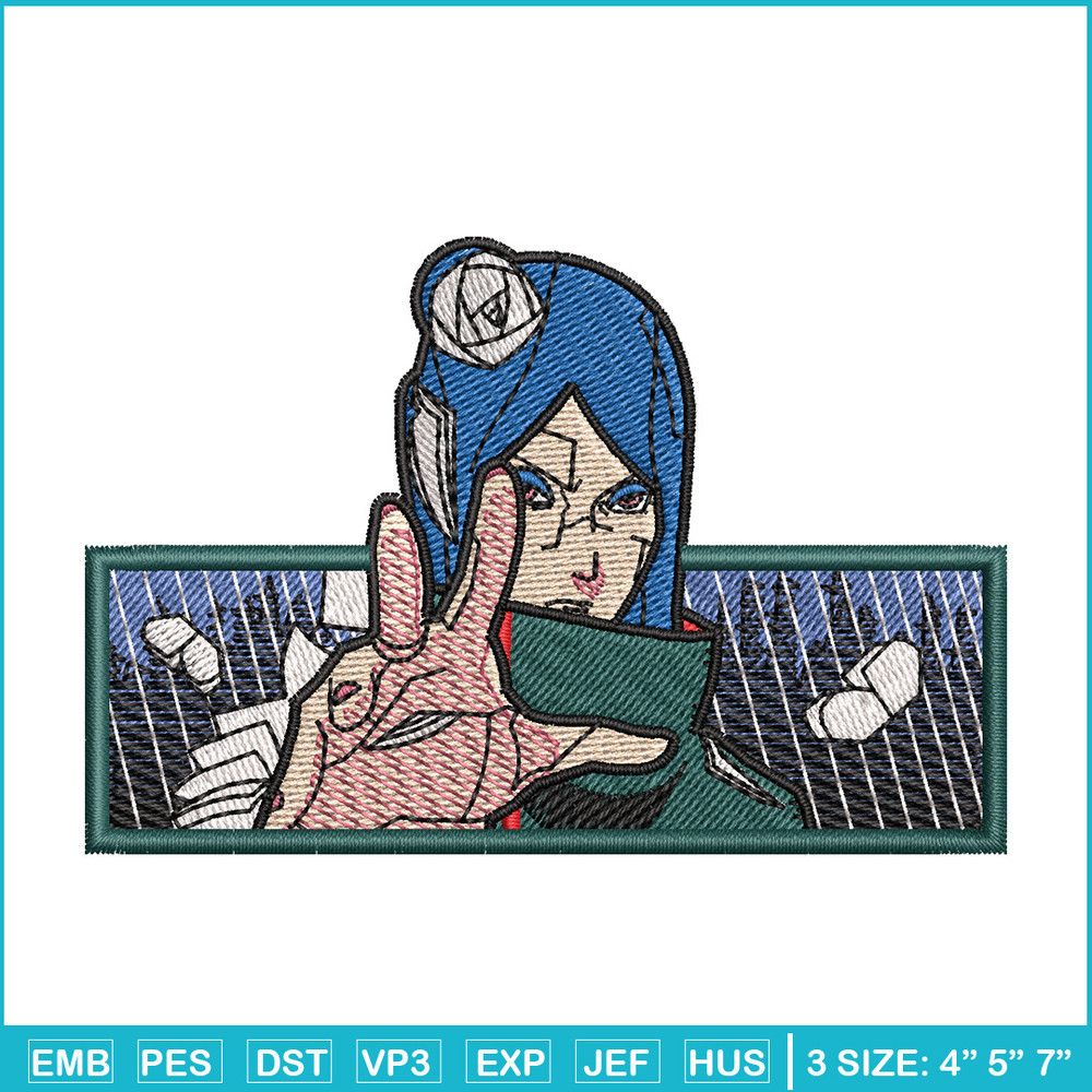 Konan frame embroidery design, Naruto embroidery, Anime design, Embroidery shirt, Embroidery file, Digital download.jpg