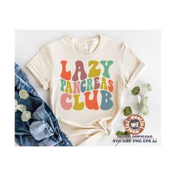 lazy pancreas club svg, diabetic svg, insulin-dependent svg, diabetes svg, t1d svg, wavy letters svg, svg dxf eps ai png