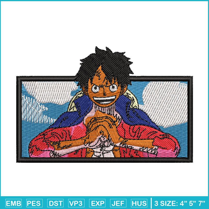 Luffy box embroidery design, One piece embroidery, Anime design, Embroidery shirt, Embroidery file, Digital download.jpg