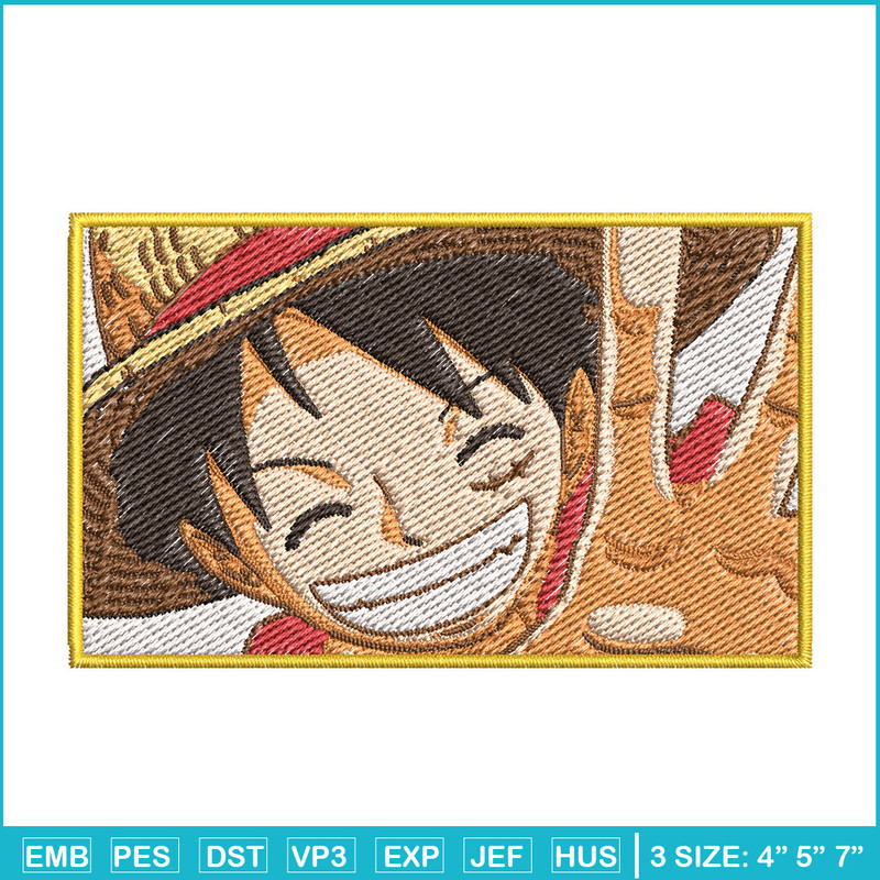 Luffy embroidery design, One piece embroidery, Anime design, Embroidery file, Embroidery shirt, Digital download (10).jpg