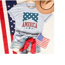 america shirt, retro america 4th of july shirt, fourth of july america, independence day, patriotic shirt american woman