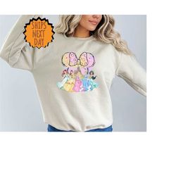 disney princess sweatshirt, cute princess sweatshirt, disney cute sweater, disney princesses sweater, magic kingdom day,