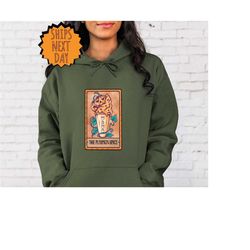 the pumpkin spice tarot card hoodie, witch gift hoodie, witchy vibes, tarot card hoodie,tarot card gifts, pumpkin spice