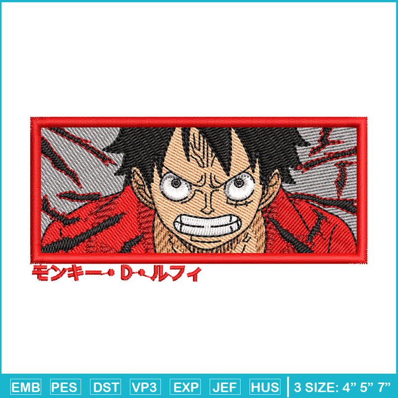 Luffy haki embroidery design, One piece embroidery, Anime design, Embroidery shirt, Embroidery file, Digital download.jpg