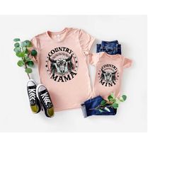 country mama country mini matching shirts, western mama shirt, mothers day gift, cow skull mama shirt, western shirt,gif