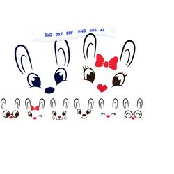 easter bunny svg, cute bunny svg, bunny face svg, bunny face cricut, easter bunnies cricut, cute easter svg, easter svg,
