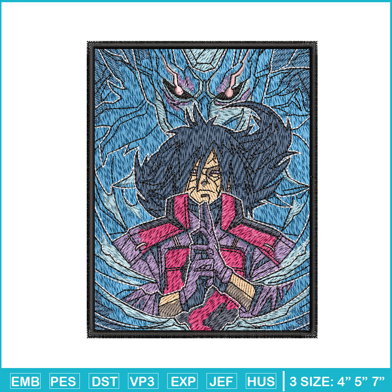 Madara poster embroidery design, Naruto embroidery, Anime design, Embroidery shirt, Embroidery file, Digital download.jpg