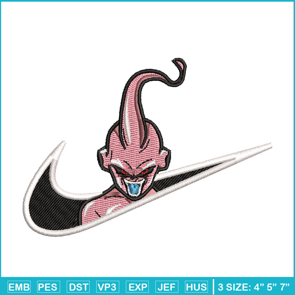 Majin buu embroidery design, Dragonball embroidery, Nike design, Embroidery shirt, Embroidery file, Digital download.jpg