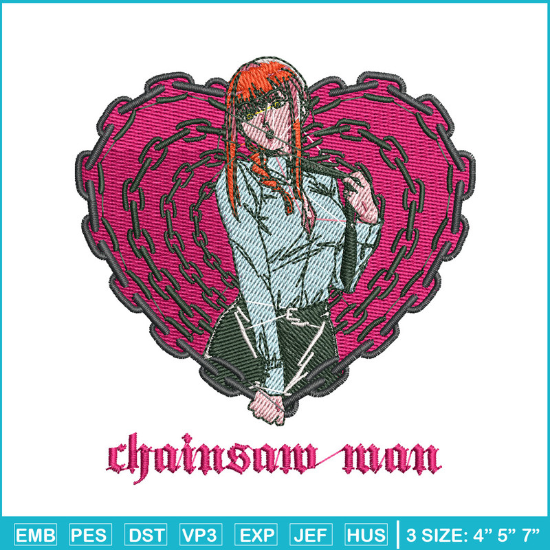 Makima embroidery design, Chainsaw man embroidery, Anime design, Embroidery shirt, Embroidery file, Digital download.jpg