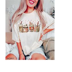 comfort colors christmas tree cake shirt, christmas tree t-shirt, merry christmas sweets , holiday coffee lover, christm