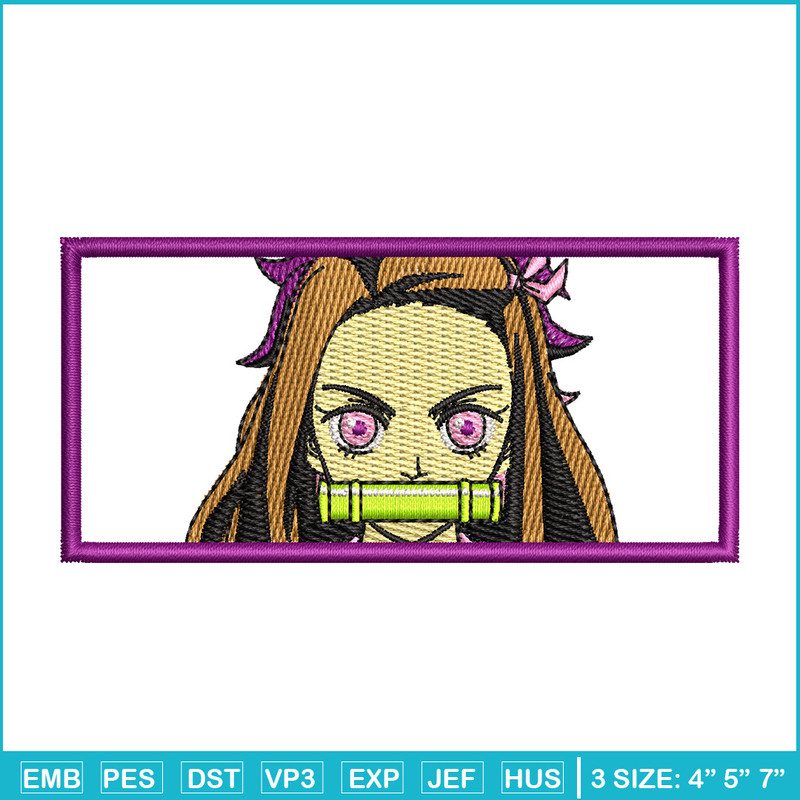 Nezuko bamboo embroidery design, Neuzko embroidery, Anime design, Embroidery shirt, Embroidery file, Digital download.jpg