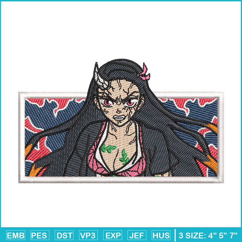 Nezuko demon box embroidery design, Neuzko embroidery, Anime design, Embroidery shirt, Embroidery file, Digital download.jpg