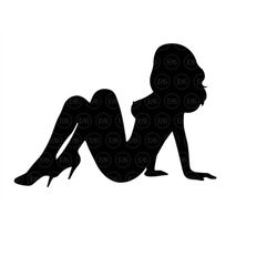 sexy woman svg, mudflap girl svg, woman silhouette, curvy woman body svg. vector cut file cricut, pdf png dxf eps, stick