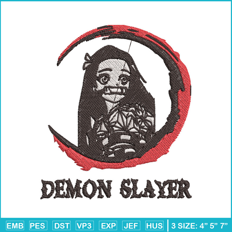 Nezuko moon embroidery design, Nezuko embroidery, Embroidery shirt, Embroidery file, Anime design, Digital download.jpg